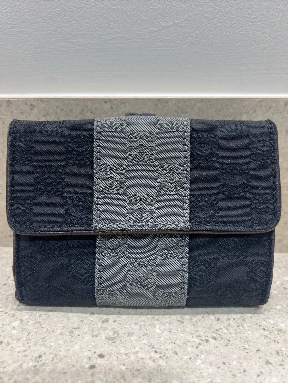 Loewe Denim Anagram Compact Wallet
